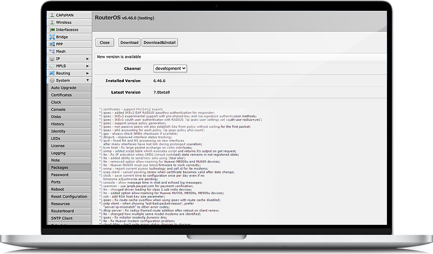 The Firmware Package From Mikrotik